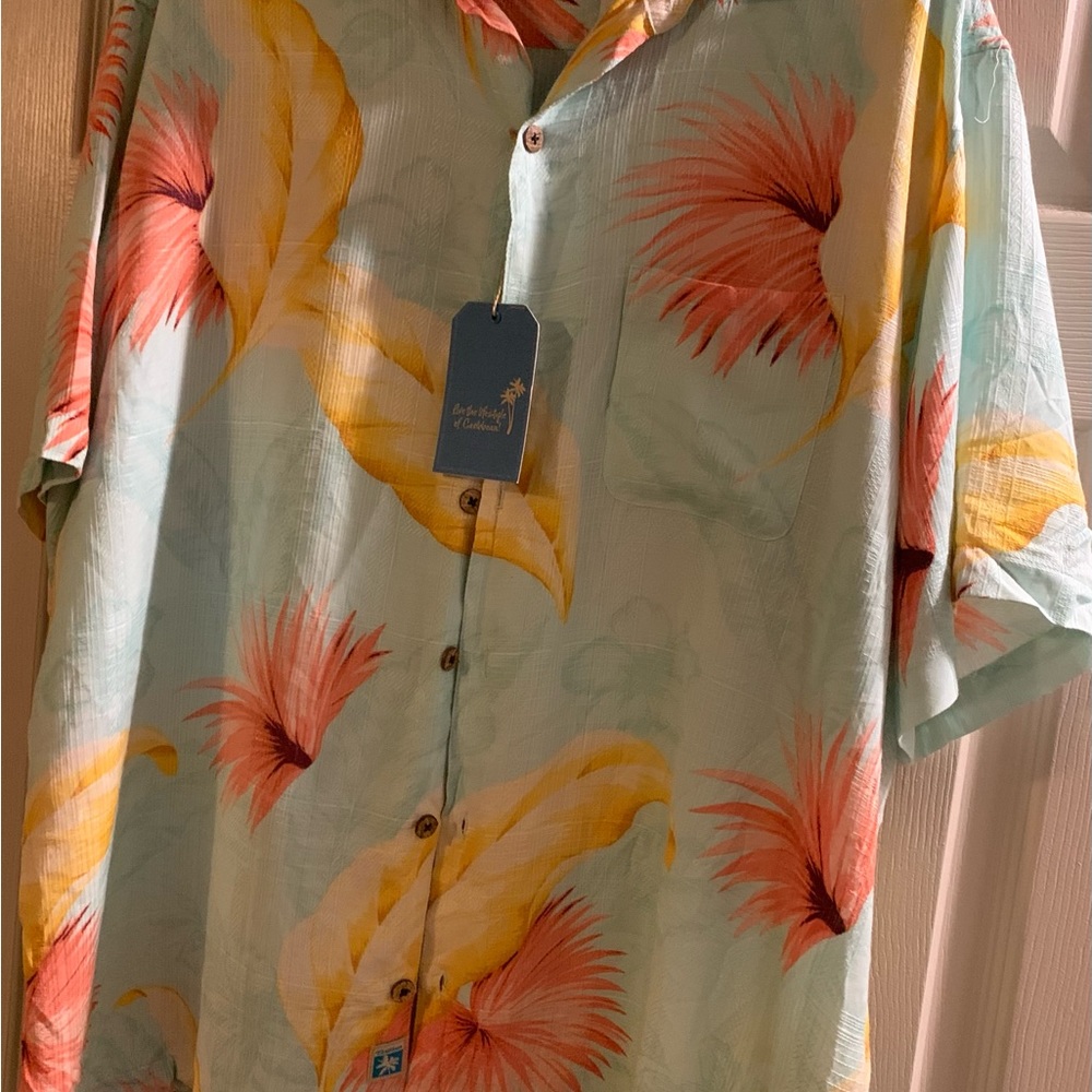 Caribbean Roundtree and Yorke mens tropical print shirt NWT size XL - Picture 2 of 5